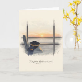 Pilot Retirement with airport background カード