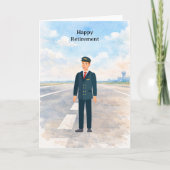 Pilot Retirement with airport background カード (正面)