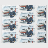 Pilot Santa is Flying for Christmas in the Sky  ラッピングペーパー (フラット)