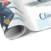 Pilot Santa is Flying for Christmas in the Sky  ラッピングペーパー (ロールコーナー)