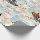 Pilot Santa is Flying for Christmas in the Sky  ラッピングペーパー (角)
