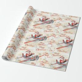 Pilot Santa is Flying for Christmas in the Sky  ラッピングペーパー