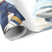 Pilot Santa is Flying for Christmas in the Sky  ラッピングペーパー (ロールコーナー)