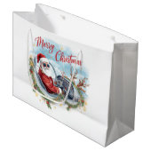Pilot Santa is Flying for Christmas in the Sky  ラージペーパーバッグ (正面アングル)