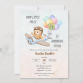 Pilot Teddy Bear Baby Shower Invitation 招待状 (正面)