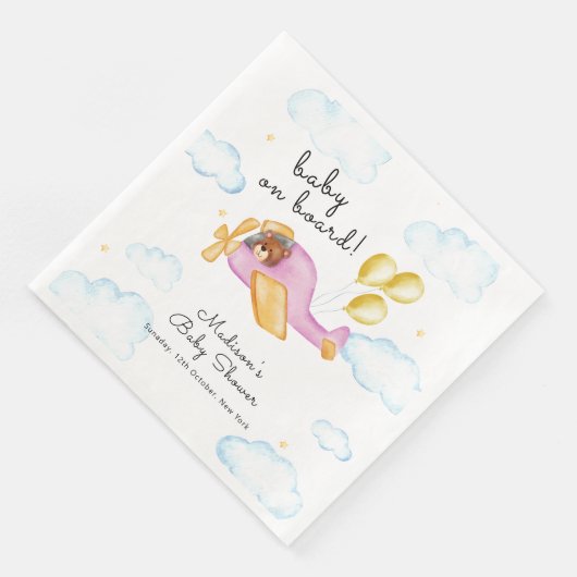 Pilot Teddy Bear Balloon Airplane Baby Shower  (コーナー)