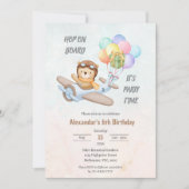 Pilot Teddy Bear Birthday Invitation 招待状 (正面)