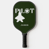 Pilot Typography & Airplane Funny Personalized  ピックルボールラケット (正面)