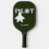 Pilot Typography & Airplane Funny Personalized  ピックルボールラケット (裏面)