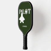 Pilot Typography & Airplane Funny Personalized  ピックルボールラケット (左)
