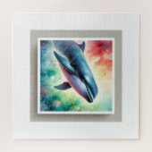 Pilot Whale Painting 040724AREF101 - Watercolor ジグソーパズル (横)