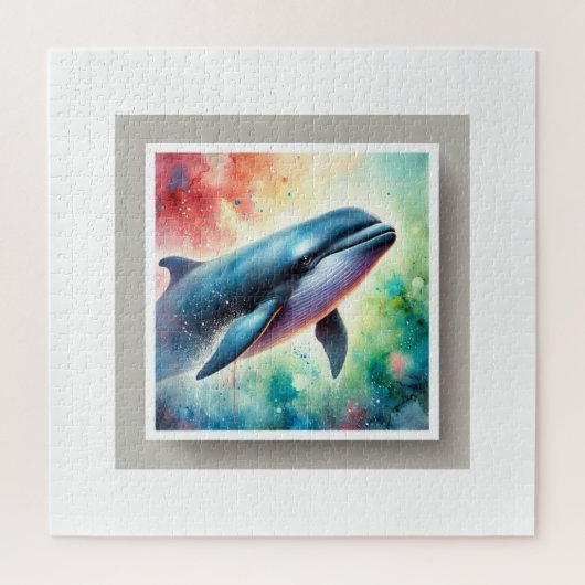 Pilot Whale Painting 040724AREF101 - Watercolor ジグソーパズル (縦)