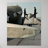 Pilots and Vintage Airplane Photo Cool Aviation ポスター (正面)