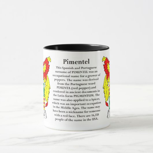 Pimentel家族の紋章付き外衣 マグカップ (中央)