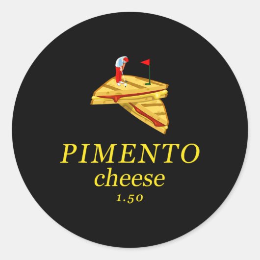 Pimento Cheese Funny Golf Dad  ラウンドシール (正面)