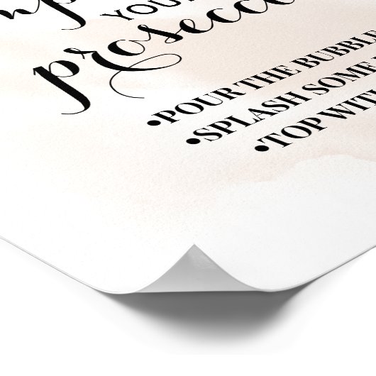 Pimp your Prosecco Fall Autumn Shower sign ポスター (角)