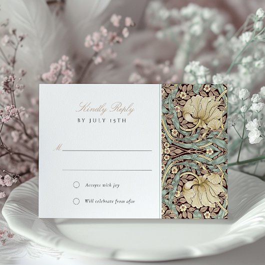 PimpernelヴィンテージフローラアールヌーボーRSVPカード 招待状