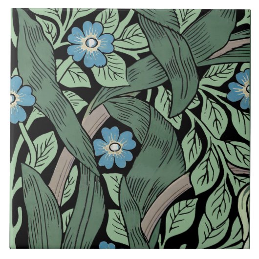 Pimpernel Seamless 3 of 12 Sage Green Blue タイル (正面)