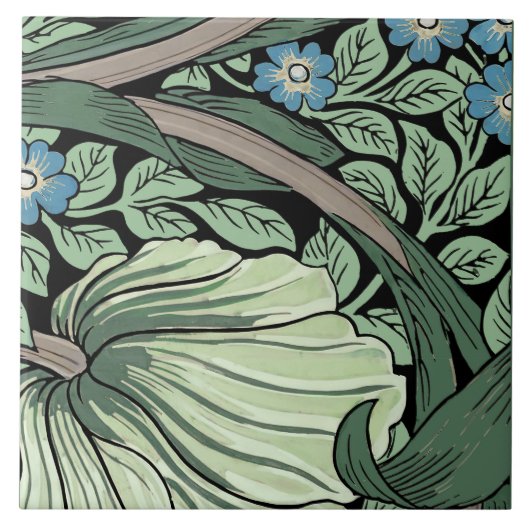 Pimpernel Seamless 4 of 12 Sage Green Blue タイル (正面)