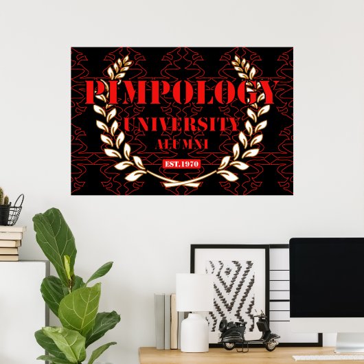 PIMPOLOGY UNIVERSITY ALUMNI 2K21 RED/BLK ポスター (ホームオフィス)