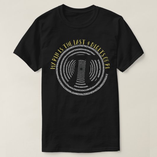 PINがPiの最後の4桁である Tシャツ (デザイン正面)