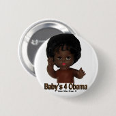 Pinのベビー4のオバマのYes私達はできます!! 缶バッジ (正面&裏面)