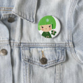 Pinの上の緑のKokeshiの三重項の終わり 缶バッジ (インサイチュ)