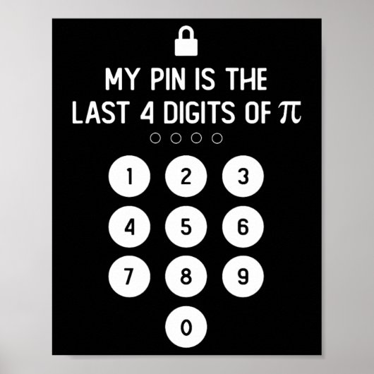 PinはPi番号記号Piの最後の4桁である ポスター (正面)