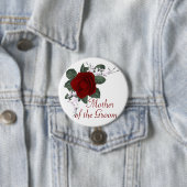 Pinを結婚している新郎のKRWの赤いバラの母 缶バッジ (インサイチュ)