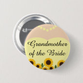 Pinを結婚している花嫁のヒマワリの祖母 缶バッジ (正面&裏面)