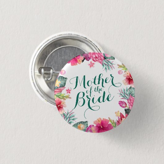 Pinボタンを結婚している花嫁の母 缶バッジ (正面&裏面)