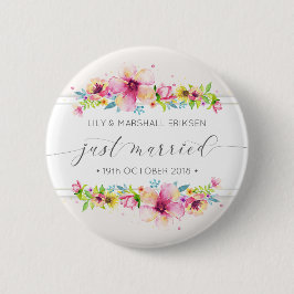 | Pinボタンを結婚する美しいたった今結婚しました 缶バッジ