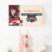 Pin女の子、ロックビリーのパーティーの旗 横断幕 (インサイチュ)