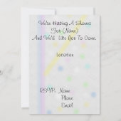 Pin日付の暗い男の赤ちゃんのシャワーの招待状 セーブザデート (裏面)