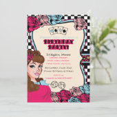 、Pin、ロックビリーチェック模様 招待状 (スタンド正面)