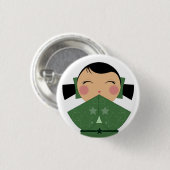 Pin 02の上のKokeshiの星の終わり 缶バッジ (正面&裏面)