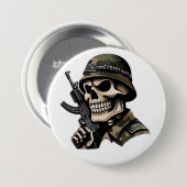 Pin calavera soldado blanca 缶バッジ (正面&裏面)