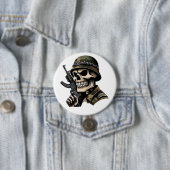 Pin calavera soldado blanca 缶バッジ (インサイチュ)