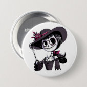 PIN catrina mujer 缶バッジ (正面&裏面)