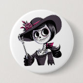 PIN catrina mujer 缶バッジ (正面)