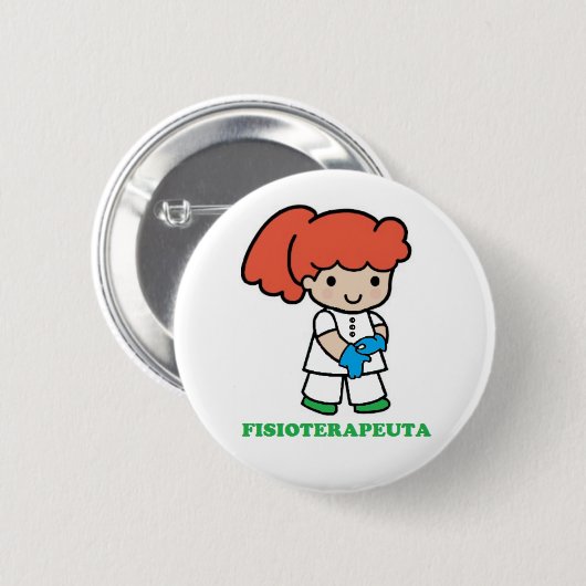 Pin de chica fisioterapeuta 缶バッジ (正面&裏面)