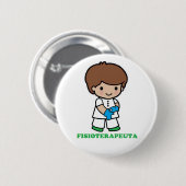 Pin de chico fisioterapeuta 缶バッジ (正面&裏面)
