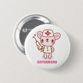 Pin de enfermera ratoncita 缶バッジ (正面&裏面)