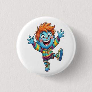 Pin Decorativo Niño Azul Feliz Alegría y Energía P 缶バッジ