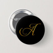 Pin Elegant Monogram Letter A. 缶バッジ (正面&裏面)