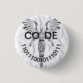 Pin hack - Co_De 11011100101110111 缶バッジ (正面)