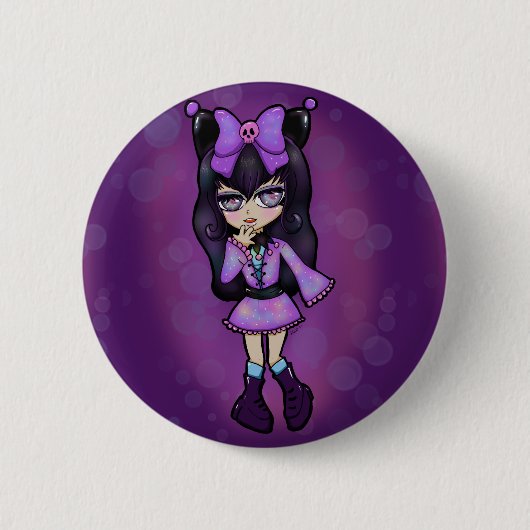 Pin Kuromi Chibi 缶バッジ (正面)