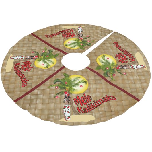 Pin Mele Kalikimakaのクリスマスツリーのスカート2 ブラッシュドポリエステルツリースカート (アングル)