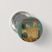 Pin  Santa Ana, El Salvador  Retro poster 缶バッジ (正面&裏面)