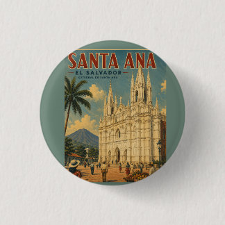 Pin  Santa Ana, El Salvador  Retro poster 缶バッジ
